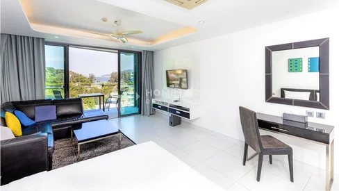 อพาร์ทเมนต์ห้องสตูดิโอสไตล์ร่วมสมัยพร้อมวิวทะเล