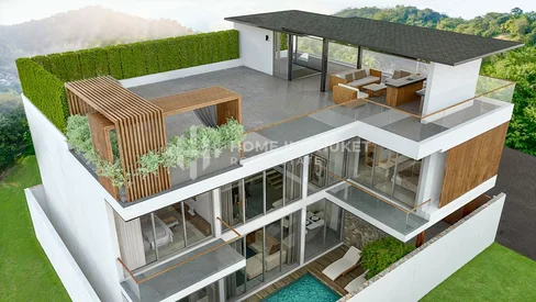 Villa moderne avec terrasse sur le toit à Rawai