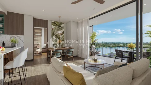 Copropriétés de luxe surplombant des lagons sereins