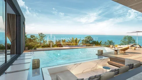 Villas luxueuses à flanc de colline avec vue sur mer