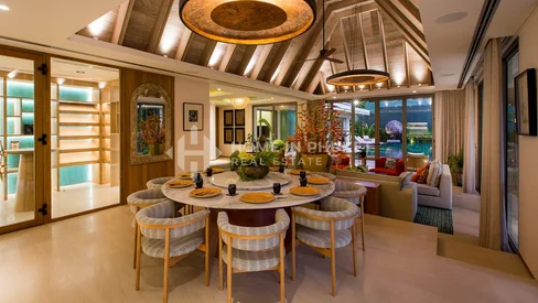 Villa de Luxe de Style Asiatique avec Piscine et 4 Chambres à Bang Jo