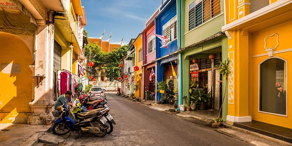 Colorful shophouses in Soi Romanee