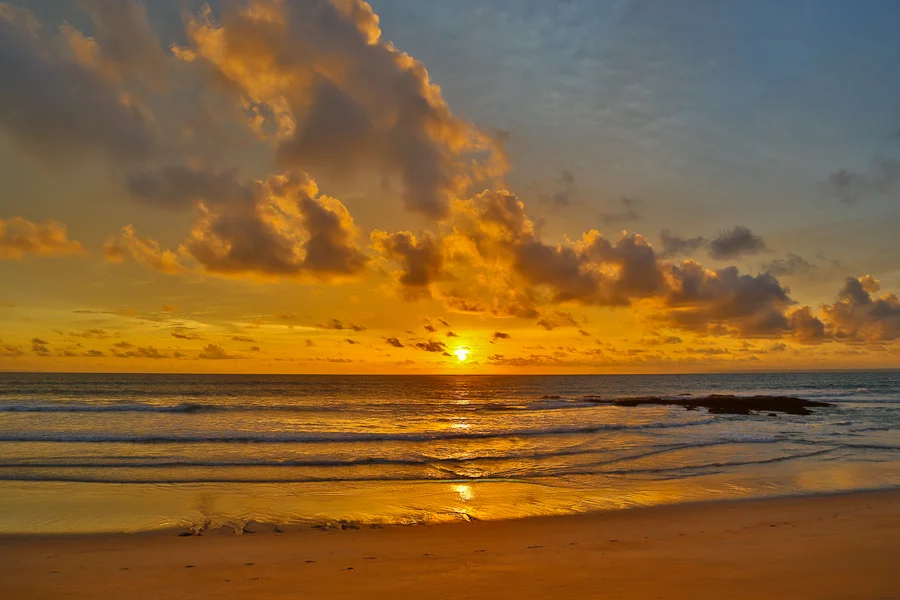Gorgeous orang sunset on Natai Beach