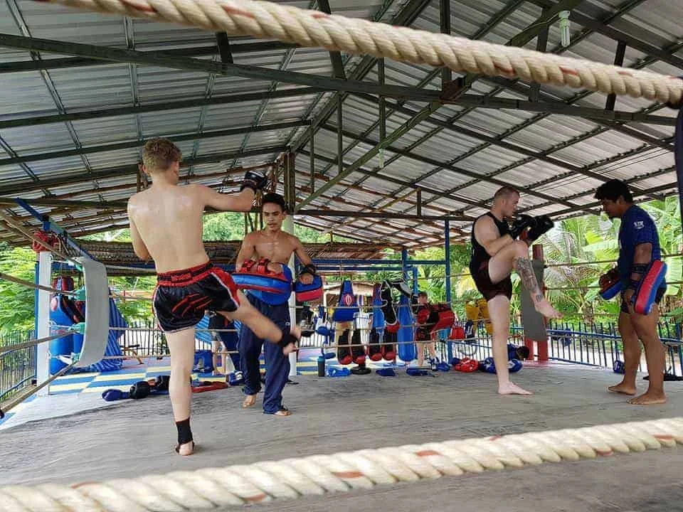 Muay Thai practice in the ring