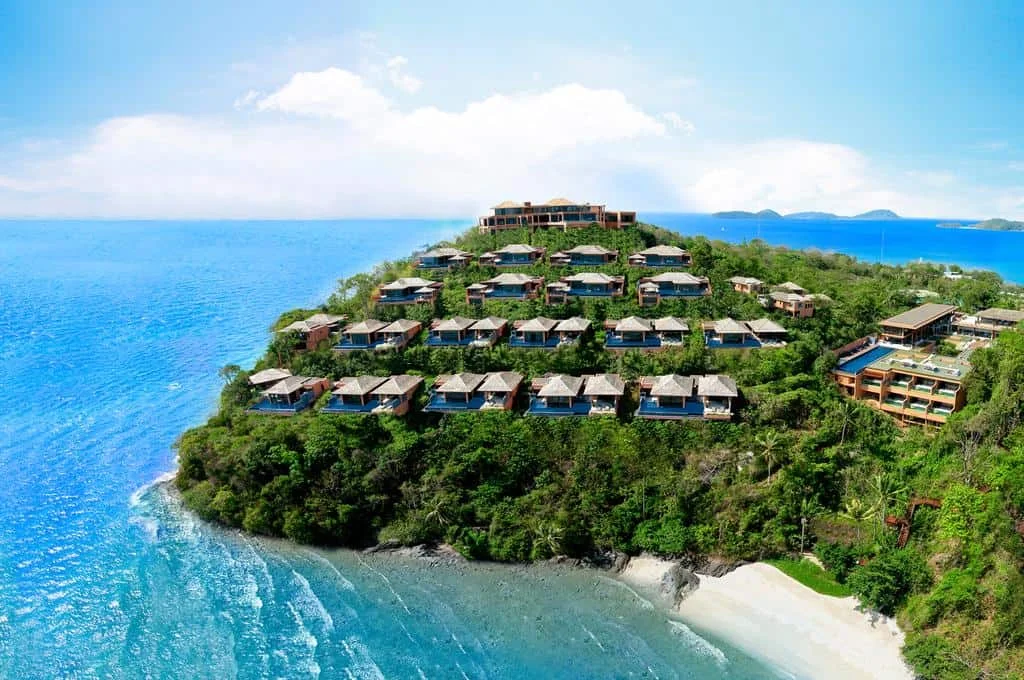 An aerial view of the Sri Panwa resort in Phuket