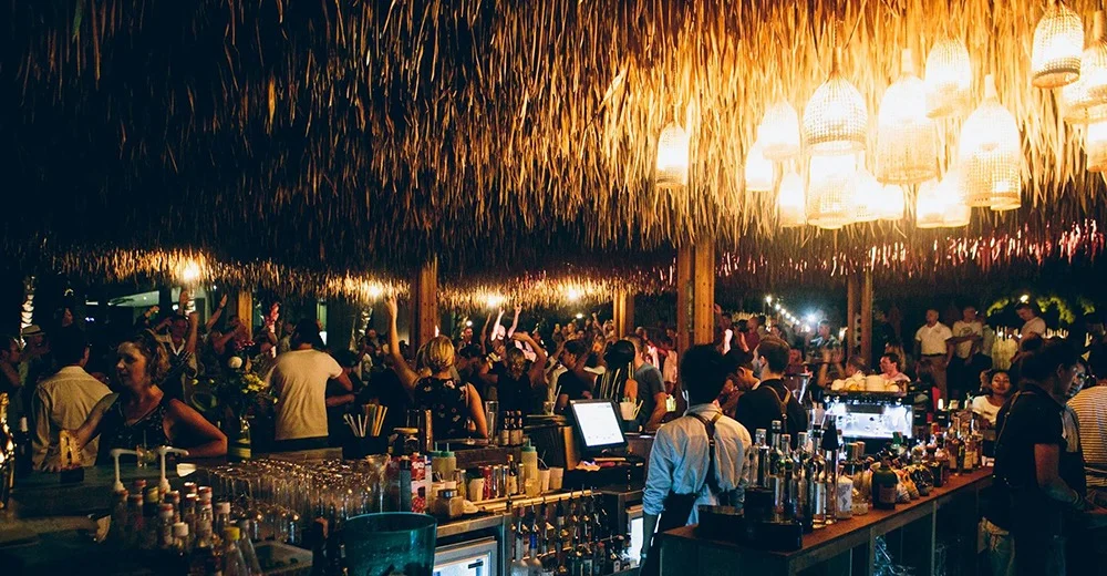The busy bar area at Cafe del Mar, Phuket