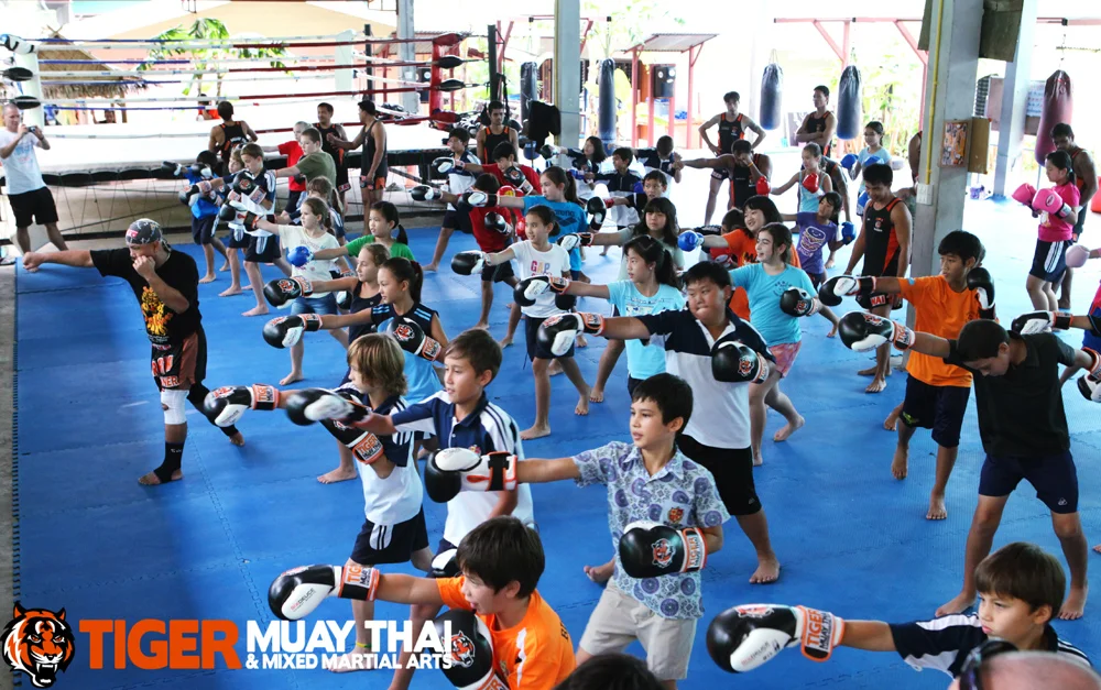 A kids Muay Thai class