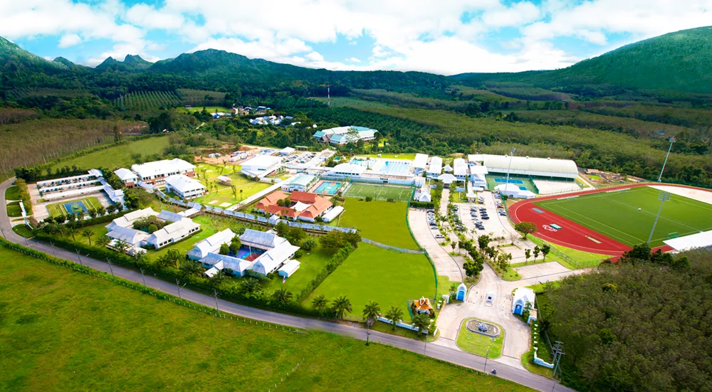 Aerial view of UWCT campus and Thanyapura sports center