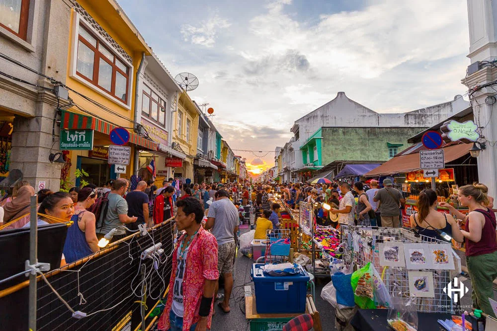 Thalang Road Sunday street market in Phuket Town